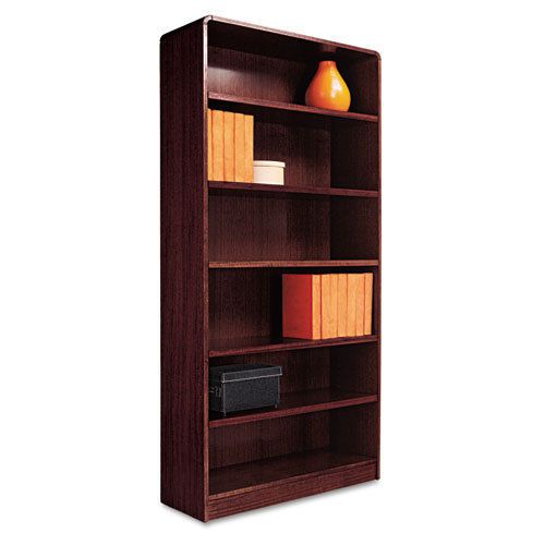 Alera radius corner wood veneer bookcase, six-shelf, 35-5/8w x - alebcr67236my for sale