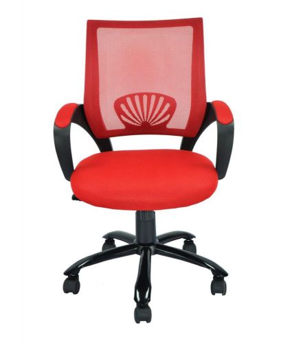 Office Chair Mid Back Computer Desk Writing Table Home Dorm Red