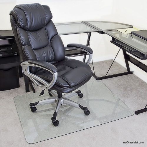 Fully tempered glass chair mat 36&#034; x 48&#034; - lifetime warranty &amp; 60 day guarantee for sale