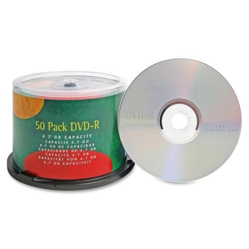 Compucessory DVD Recordable Media - DVD-R -16x - 4.70 GB -50/Pk -120mm