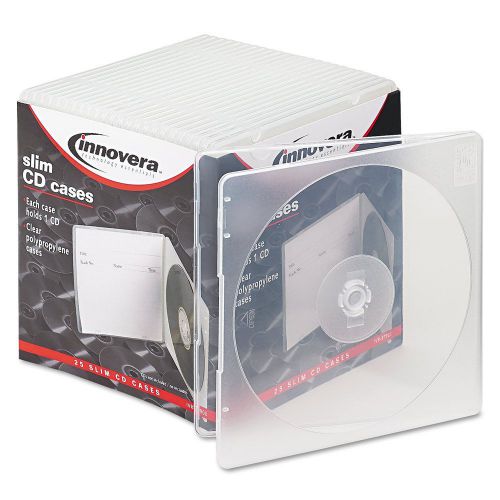 NEW Innovera 81900 Slim CD Case, Clear, 25 per Pack