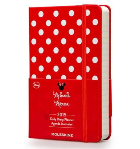 2015 MINNIE MOUSE LIMITED EDITION Moleskine 3.5&#034;x5&#034; Daily Planner Red w/ Dots