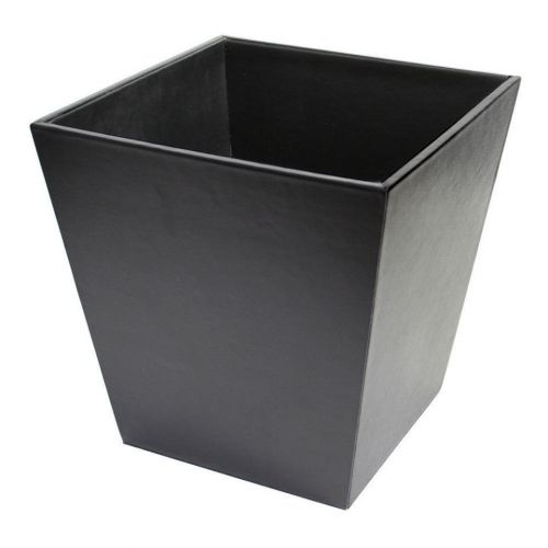 Royce Leather Executive Waste Paper Basket - Black