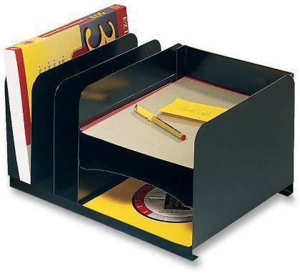 Letter size steel vertical/horizontal bination desk organizer black for sale