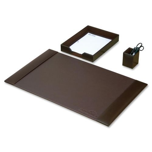Dacasso brown leather 3-piece econo-line desk set - dacd3637 for sale