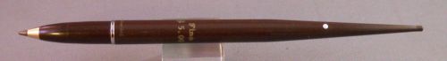 Sheaffer White Dot Brown Ball Pen-slender early model--chalked marked