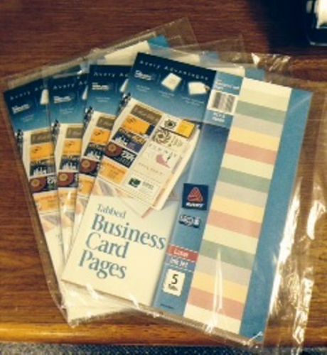 Lot of 4 - Avery Advantages 76004 Tabbed Business Card Pages