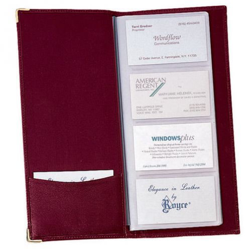 Royce Leather Business Card File, Top Grain Nappa Leather, Burgundy