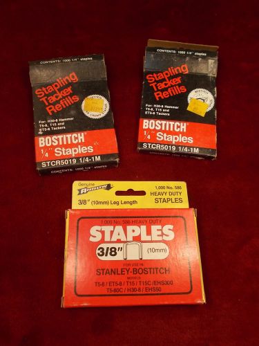 #12 of 16, lot of new old stock stanley-bostitch staples, 1/4&#034;-3/8&#034; heavy duty for sale
