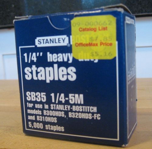 Stanley bostich 1/4&#034; heavy duty staples box of 5,000 for sale