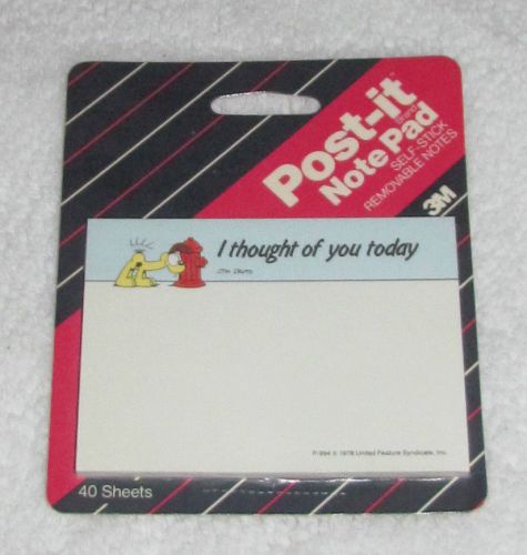 NEW! VINTAGE 1987 3M JIM DAVIS ODIE POST-IT NOTES PAD I THOUGHT OF YOU TODAY