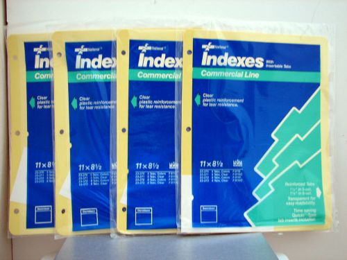 Lot of 4 National INDEXES WITH 1 1/2&#034; CLEAR INSERTABLE TABS F8115C 5-set NIP