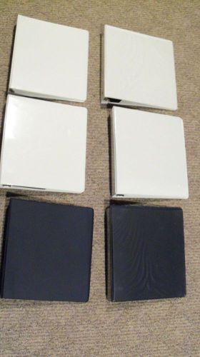 Lot 6 used blue white binder notebook avery view pocket 1 1/2&#034; pocket view