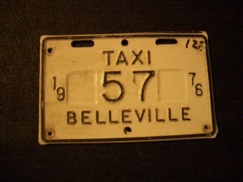 LICENSE PLATE TAXI BELLEVILLE motorcycle bike bicycle canada canadian european