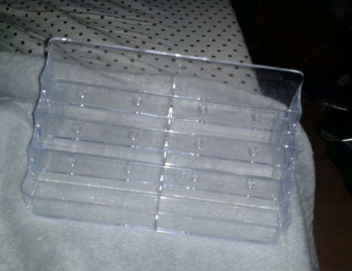 Business card holder, plexiglass clear, 4 slots on both sides
