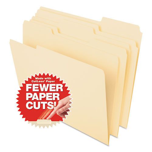 Cutless file folders, 1/3 cut top tab, letter, manila, 100/box for sale