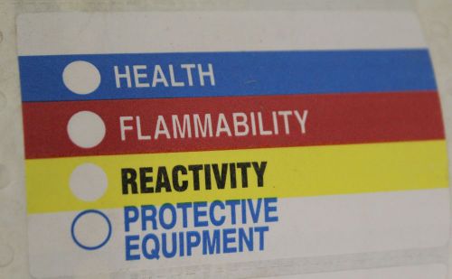 Lot of (5) Tape Logic &amp; Trade; 2&#034;x3&#034; - &#034;Health Flammability Reactivity&#034;