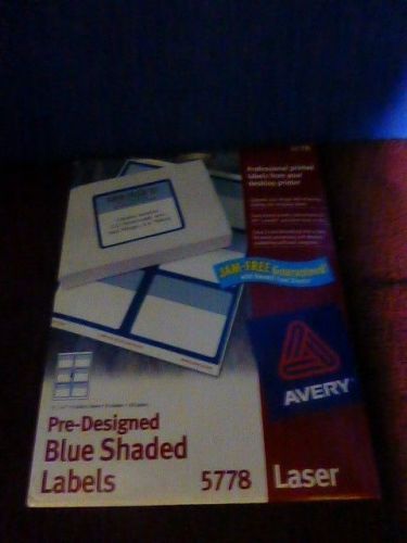 AVERY 5778 BLUE SHADED LABELS- LASER- UN-USED FULL PACKAGE