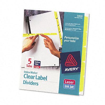 Avery Dennison Ave-11414 Index Maker Punched Clear Label Tab Divider
