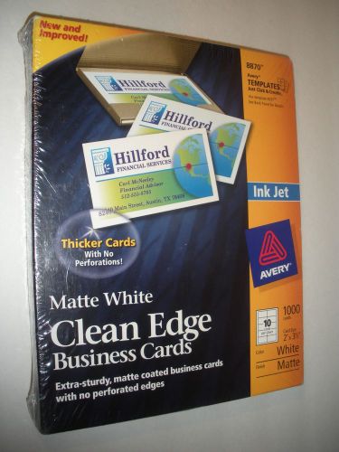 Inkjet Matte Business Cards, 2 x 3 1/2, White, 10/Sheet, 1000/Box