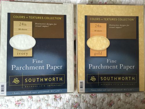 Southworth Fine Parchment Papers, Gold and Ivory 2 pack 24lb., 8 1/2&#034; x 11&#034;,