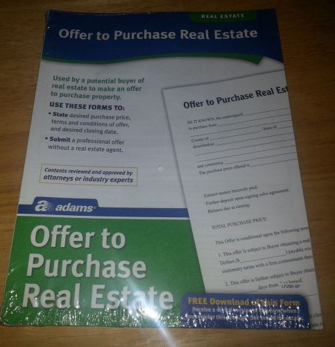 Adams Offer To Purchase Real Estate Form, 8.5 x 11 Inch, White (LF290)