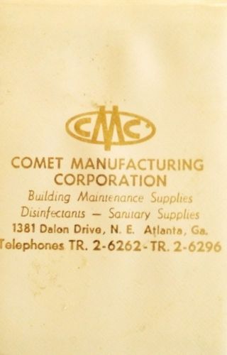 1965 Atlanta Notepad 3 Inch By Foue And A Half  Inch Comet Manufacturing Company