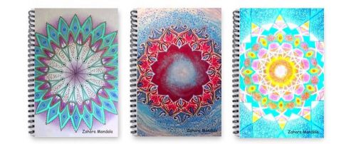 Notebook, Mandala Art, Sacred Geometry, Inspiring Cover, by Artist, 3-SET, LOT
