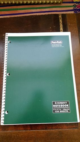 Green Pen-Tab 3 Subject Notebook 120 Sheets