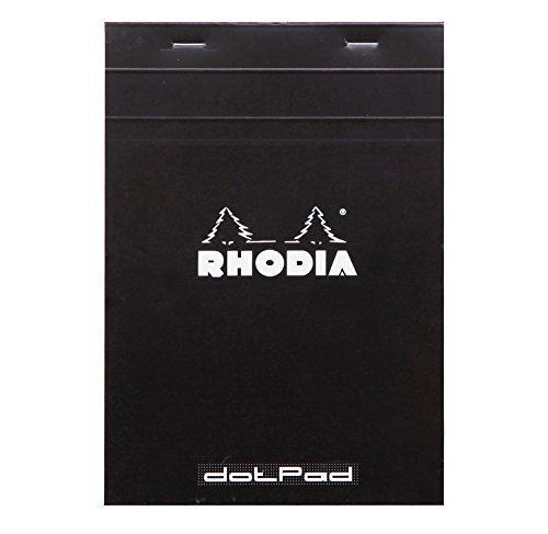Rhodia no.16 a5 6 x 8 1/4 80 sheet, dot pad, black (16559) new for sale