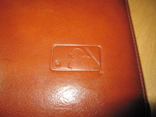 Saddle Leather Writing Pad Notepad Cover 8 1/2 x 11 Folio MLB Baseball Logo Ex