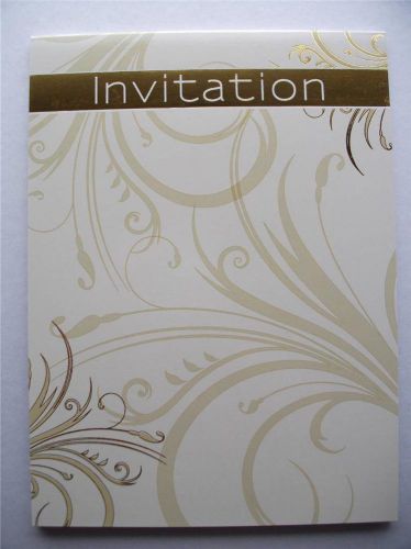 Invitation Note Pad Gold For Any Celebration Party Birthday Engagement, 25 Pages