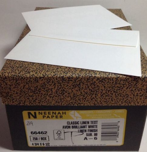 Neenah Classic Linen Text Avon Brilliant White Sub 80 A-6 Envelopes 225/250