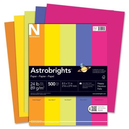Astro astrobrights colored paper - letter -8.5&#034; x11&#034;- 500/ream- assorted for sale