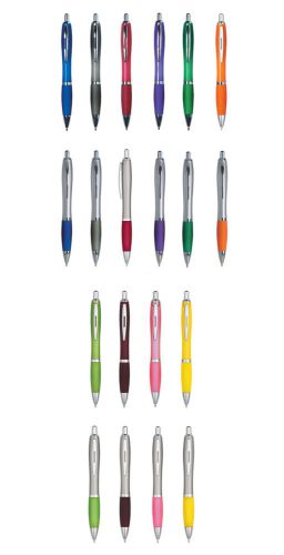 250 PENS Rubber Grip Satin Silver Desk Office School - MORE PRODUCTS IN STORE