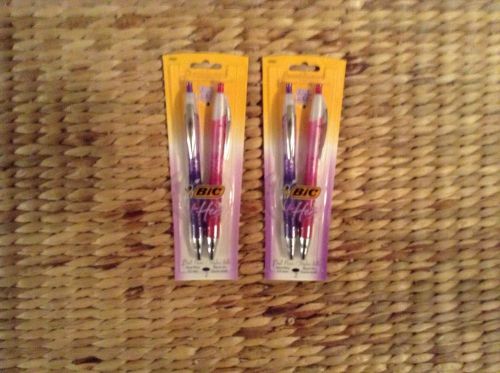 2 Twin Packs Bic for Her, Black Retractable Pens, 4 total