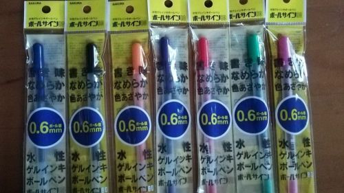 Japanese SAKURA Ball Point Pen 7colors sets 0.6mm red pink green black dark blue