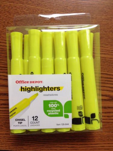 Office Depot 12 Count Yellow Highlighters