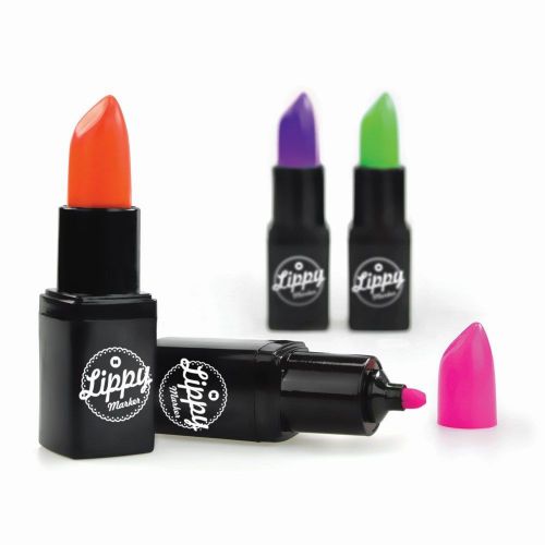 FREE SHIPPING in US! Lippy Lipstick Highlighter Pens Office School Supplies