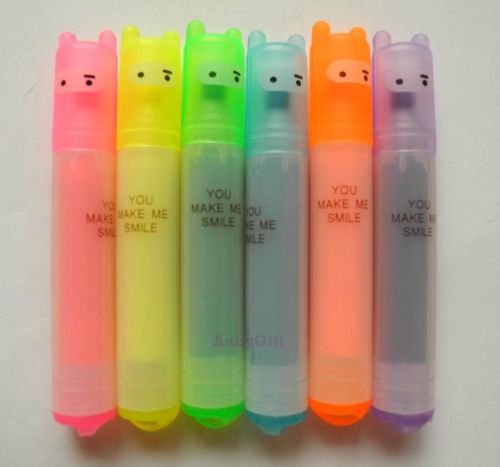 You make me Smile Mini Little Stationery Highlighter Pen / Marker 6 Six Colors
