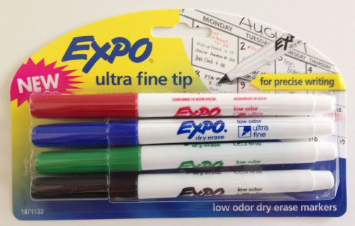 Lot of (2) EXPO Low-Odor Dry-Erase Marker Ultra Fine Tip Assorted 4/Pack 1871133