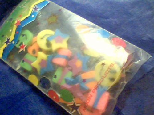 Party Pack 18 Quality Designer Pencil Erasers by Moon Products, Inc. NWOT
