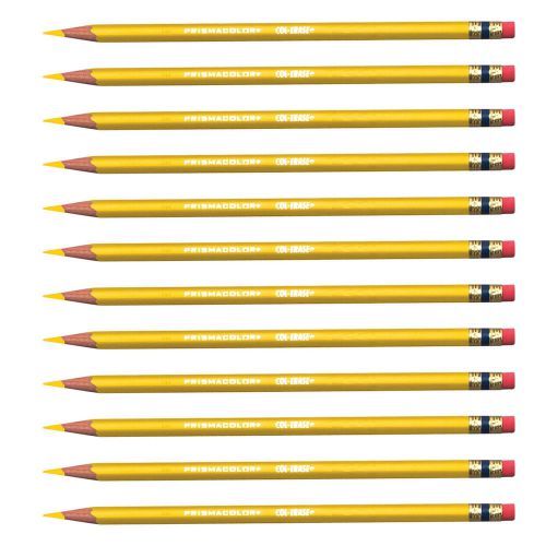 Prismacolor Col-Erase Erasable Color Design Pencil YELLOW Set of 12