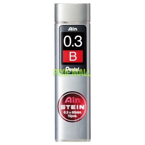 Pentel ain stein black refill leads for mechanical pencil 0.3 mm - b for sale