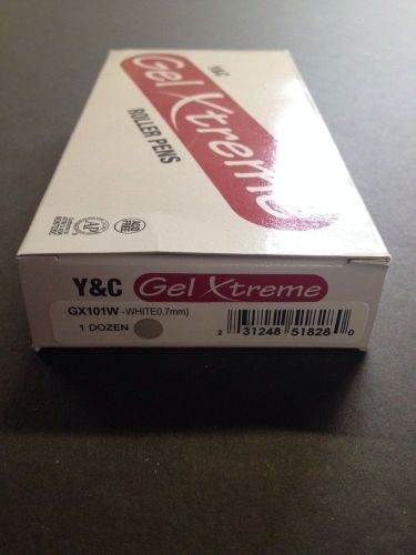 Y&amp;C Gel Extreme Roller Pens, White (Box/12) 0.7mm GX101W