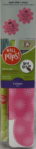 Wall Pops 2 Daisy Shapes 13X13 Dry Erase Shapes &amp; Marker NIP