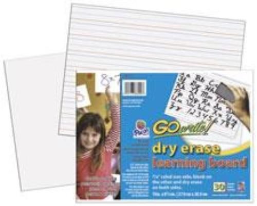 GoWrite! Dry Erase Learning Boards Non Adhesive 11 x 8-1/2 3/4&#039;&#039; Ruled 30 Boards
