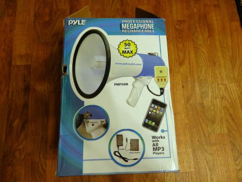 Pyle PMP59IR 50W Professional Megaphone with Rechargeable Battery Aux for MP3
