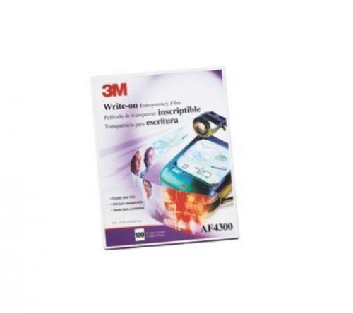 3M AF4300 Write-On Overhead Projector Transparency Film  Letter Size  Clear (Box