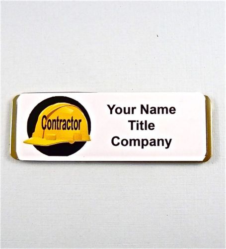 CONSTRUCTION PERSONALIZED MAGNETIC ID NAME BADGE,NURSE,DR,MEDIC,CASINO,AIRLINES